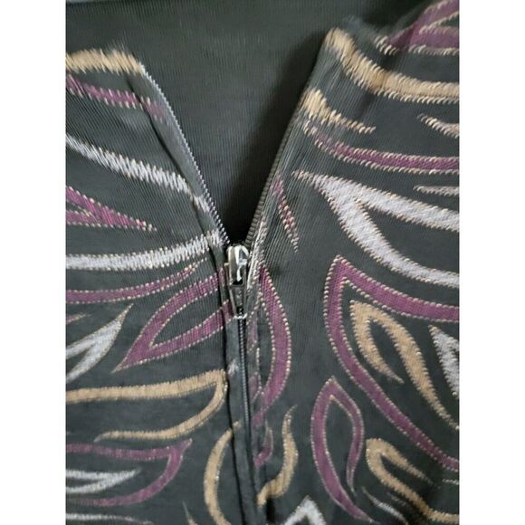 SLINKY BRAND Medium‎ Colorful Zip Up Jacket M Lightweight Stretch Knit Topper - Picture 7 of 8